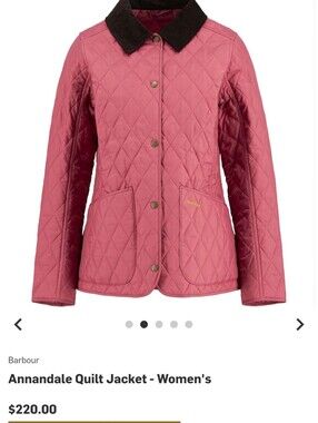Barbour Annandale Wildberry quilted jacket sz 6